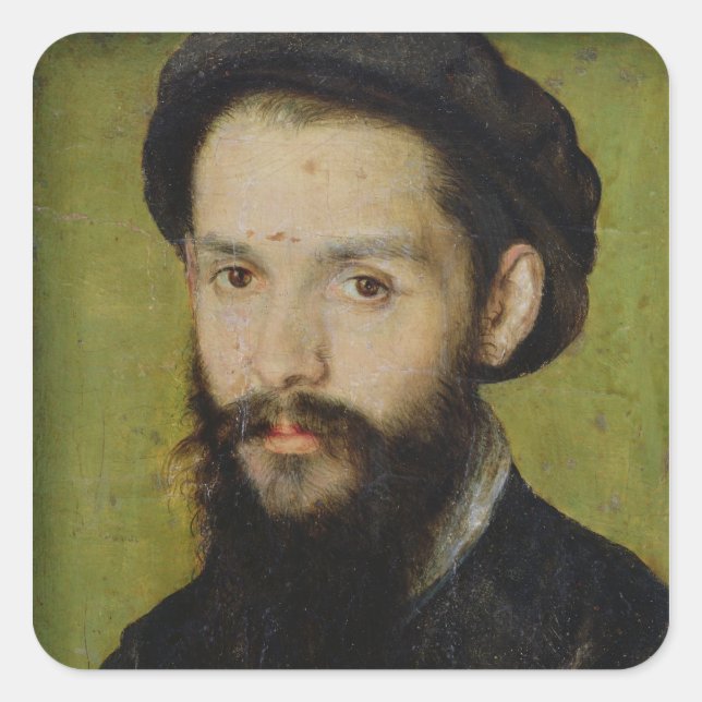 Portrait gilt als Clement Marot Quadratischer Aufkleber (Vorderseite)