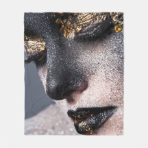 Portrait Gold Black Artistic Makeup Luxury Beauty