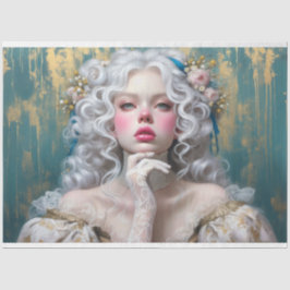 Portrait Gothic Viktorianisch Beauty Femme Decoupa Seidenpapier