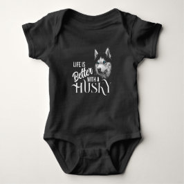 Portrait Head Siberischer Husky mit blauen Augen Baby Strampler