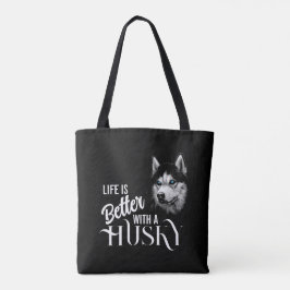 Portrait Head Siberischer Husky mit blauen Augen Tasche