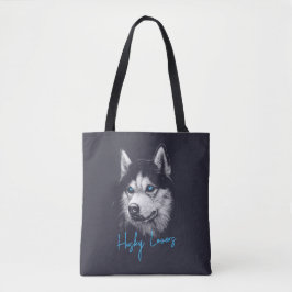 Portrait Head Siberischer Husky mit blauen Augen Tasche