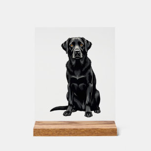 Portrait Illustré de Chien Labrador Retriever Noir