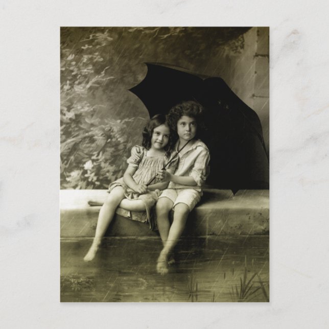 Portrait im Regen Postkarte (Vorderseite)