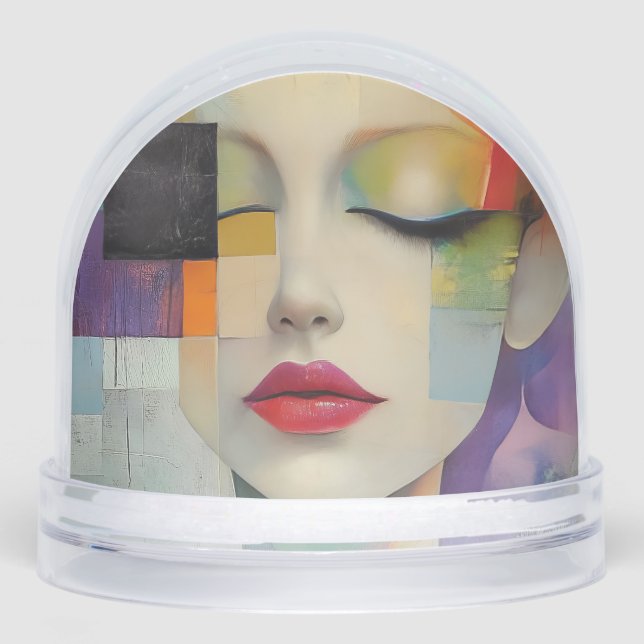 Portrait in Color Block Surrealism  Schneekugeln (Vorderseite)
