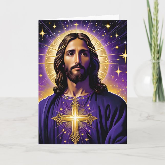 Portrait Jesu Christi Weihnachten Karte (Vorderseite)
