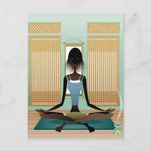 Portrait junger Yoga-Frauen Postkarte