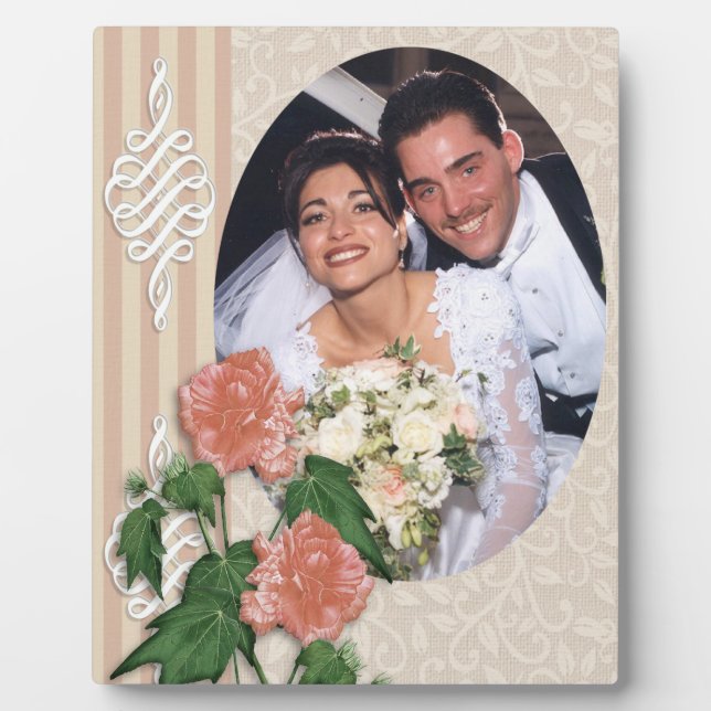 Portrait mariage plaque photo hibiscus (Devant)