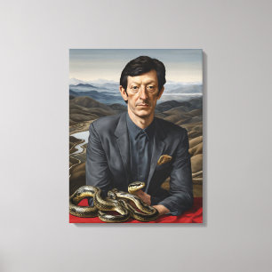 Portrait mit Schlange - überzogene Canvas Kunstdru Leinwanddruck
