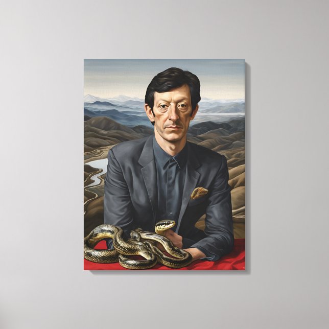Portrait mit Schlange - überzogene Canvas Kunstdru Leinwanddruck (Vorderseite)