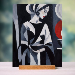 Portrait Mystique de Femme Monochrome Bloc Acryliq