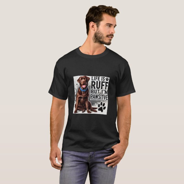 Portrait niedlich Chocolate Labrador T-Shirt (Vorne ganz)