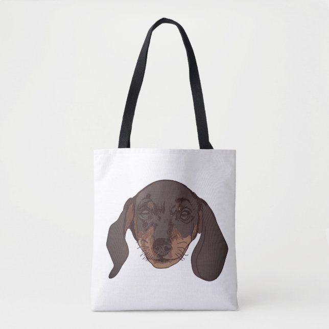 Portrait niedliche Dackel Tasche (Vorderseite)