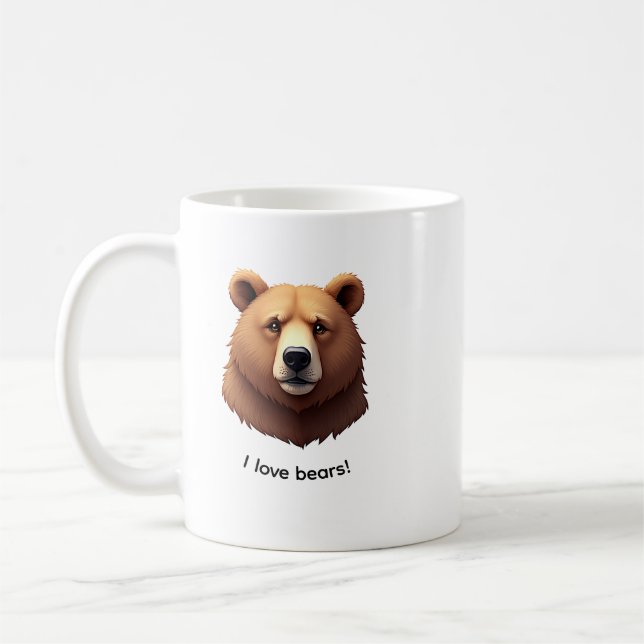 Portrait of a brown bear coffee mug kaffeetasse (Links)