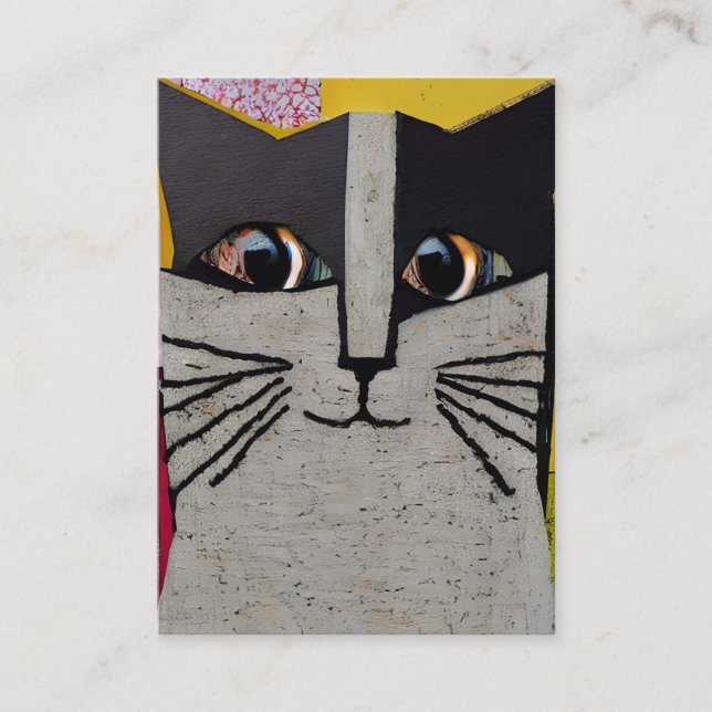 Portrait of a Cat Collage Art Visitenkarte (Vorderseite)