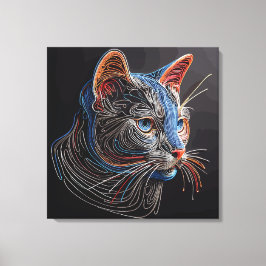 Portrait of a Cat's Face - AI generiert Leinwanddruck