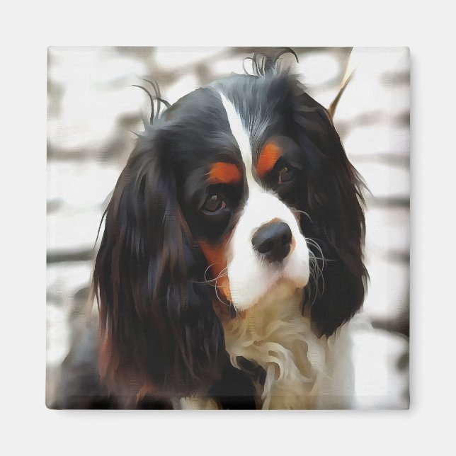 Portrait Of A King Charles Cavalier Spaniel Magnet (Vorne)