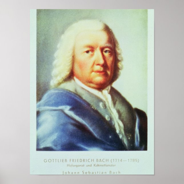 Portrait of Johann Sebastian Bach Poster (Vorne)