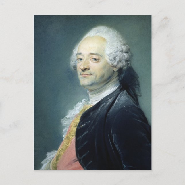 Portrait of Maurice Quentin de la Tour , 1750 Postkarte (Vorderseite)