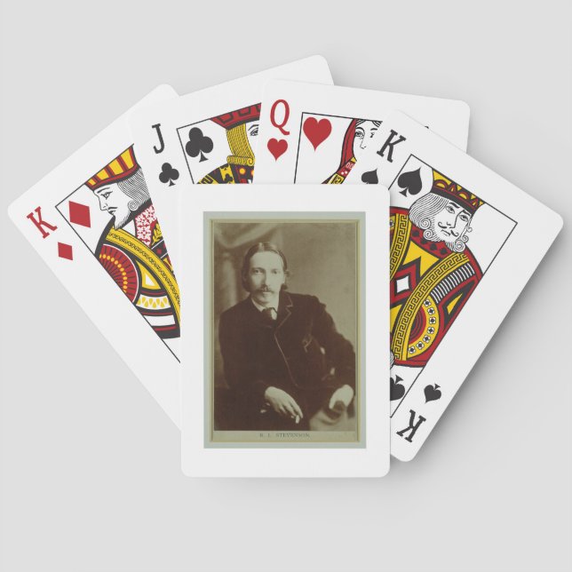 Portrait of Robert Louis Balfour Stevenson (1850-9 Spielkarten (Rückseite)