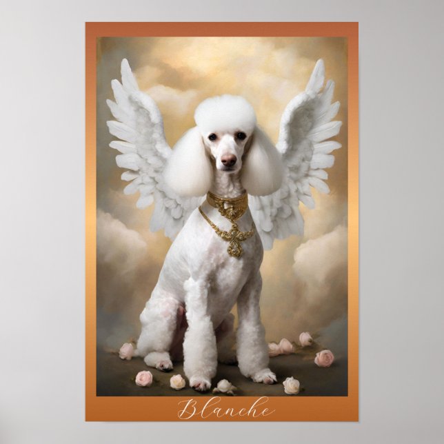 Portrait of White French Pood Poster (Vorne)