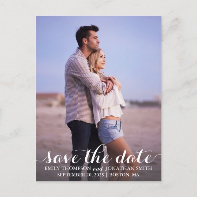 Portrait Photo Wedding Enregistrer La Date Carte P (Devant)