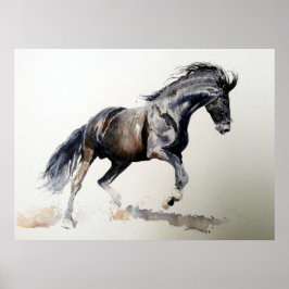 Portrait-Poster "Pferd in Wasserfarbe" drucken Poster
