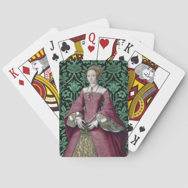Portrait Prinzessin Elizabeth Tudor, Königin Spielkarten (Rückseite)