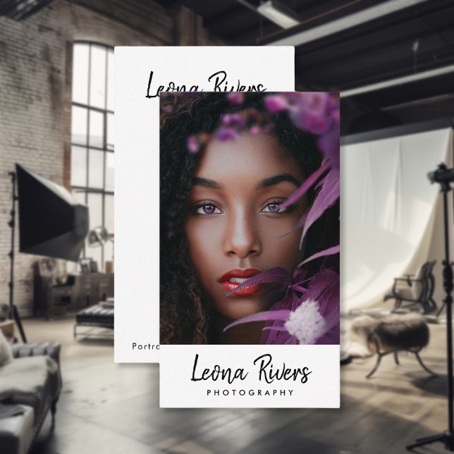 Portrait QR Code Photographe Carte de visite (Créateur téléchargé)