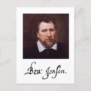 Portrait & Signature von Ben Jonson Postcard Postkarte