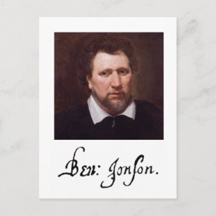 Portrait & Signature von Ben Jonson Postcard Postkarte
