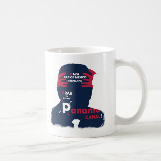 Portrait-Silhouette von Präsident Trump mit Politi Kaffeetasse