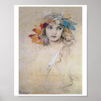 Portrait (Studie), Alphonse Mucha Poster