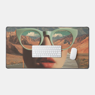 Portrait surréaliste avec des lunettes reflétant l