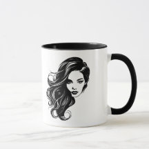 Portrait-Tasse für Schwarz und Weiß