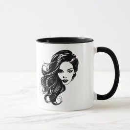Portrait-Tasse für Schwarz und Weiß Tasse