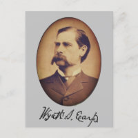Portrait und Signatur von Wyatt Earp