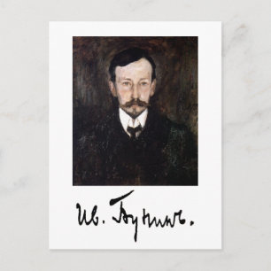 Portrait und Unterschrift von Ivan Bunin Postkarte