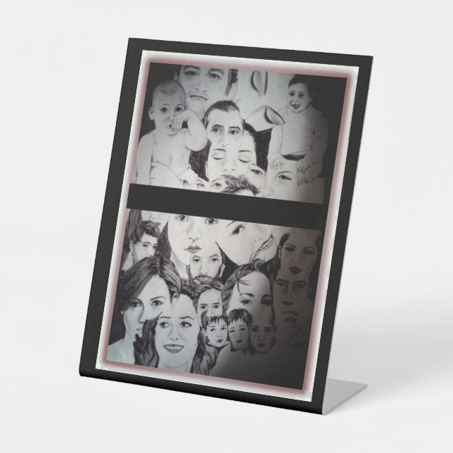 Portrait verschiedener Berühmtheiten Sockelschild (Vorderseite)