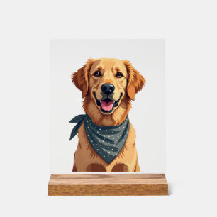 Portrait vintage de Golden Retriever avec Ba color