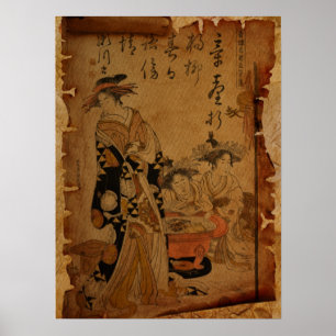 Portrait Vintager Japanerinnen Poster