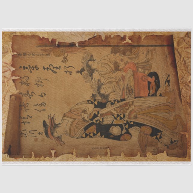 Portrait Vintager Japanerinnen Seidenpapier (Vorderseite)