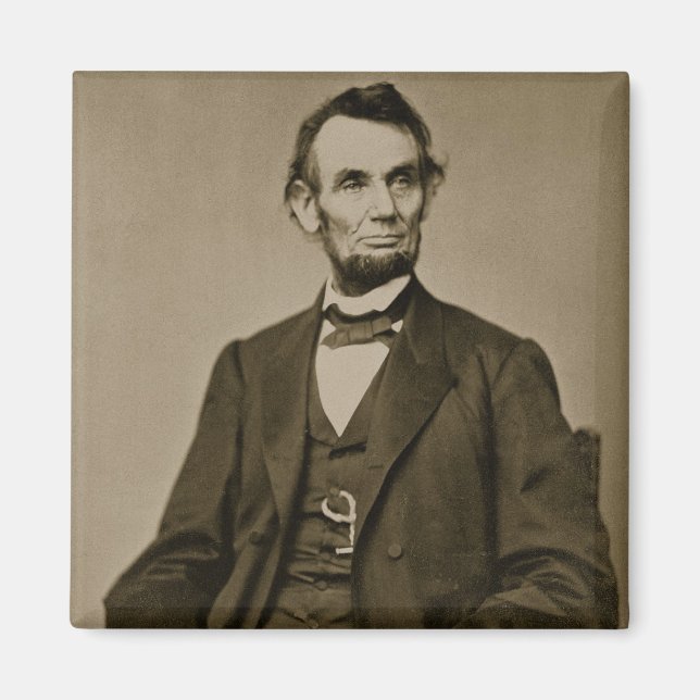 Portrait von Abraham Lincoln (1809-65) (b/w Foto) Magnet (Vorne)