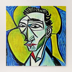 Portrait von abstrakt Yellow and Blue Art Man