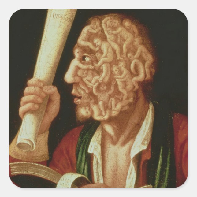 Portrait von Adam (Öl) Quadratischer Aufkleber (Vorderseite)