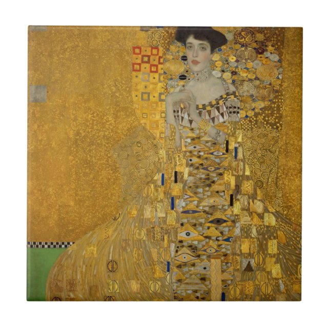 Portrait von Adele Bloch-Bauer I von Gustav Klimt Fliese (Vorderseite)