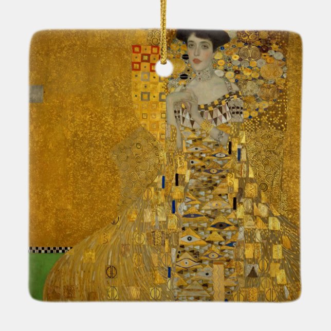 Portrait von Adele Bloch-Bauer I von Gustav Klimt Keramikornament (Rückseite)