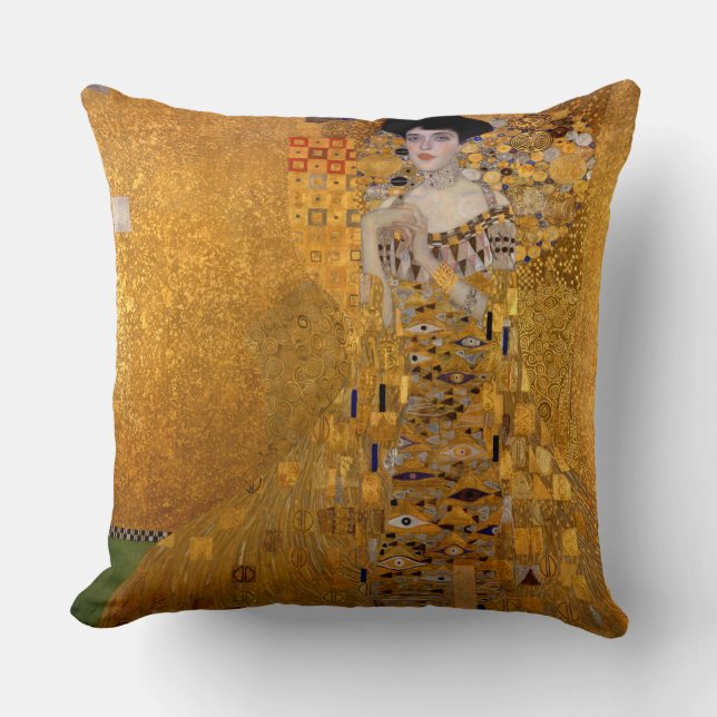Portrait von Adele Bloch-Bauer I von Gustav Klimt Kissen (Vorderseite)