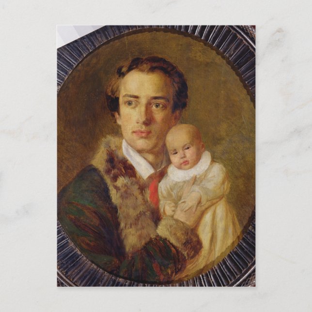 Portrait von Alexander Herzen mit seinem Sohn, 184 Postkarte (Vorderseite)