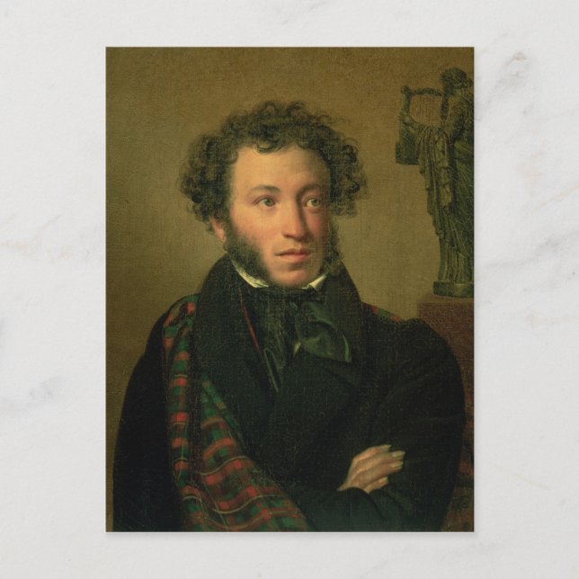 Portrait von Alexander Puschkin, 1827 Postkarte (Vorderseite)